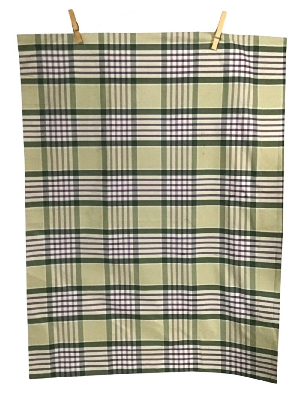 Ralph Lauren Vintage 1990s Tan and Green Plaid Rectangular 32x24 Pillow Sham